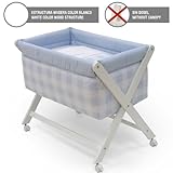 Cambrass Petit Lit Pieds en Bois 46 x 78 cm Bleu /Blanc