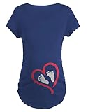 Zhhaijq 出産のtシャツ Maternity T-shirt Top Shirt Baby Feet Hands Short-T-shirt for 女性