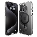 elago(エルゴ) iPhone 15 Pro Max ケース 磁気ハイブリッドクリアケース MagSafe対応 6.7インチ 米軍MILグレード落下保護 PC+TPUハイブリッド技術 黄変低減(ブラック)