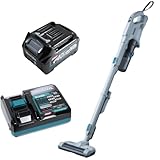［SHIBASHOアクセサリバッグ付］マキタ40Vmax用充電式クリーナ CL004GRDG 電動回転ブラシ搭載・サイクロン一体式 バッテリーBL4025・急速充電器DC40RA付セット （グレー）国内正規品