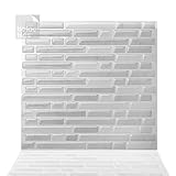 (10) - Tic Tac Tiles Mosaic Peel and Stick Wall Tile in Como White (10)