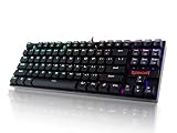 Redragon K552 メカニカルゲーミングキーボード87キー 1680万色調整可能なRGBバックライト付き 防水設計 USB接続有線英語配列仕事用キーボード ABSメタルデザイン Windows/PC/ゲーム（赤軸・ブラック）