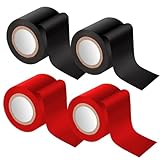 Ninonly ボンテージテープ SMグッズ 16M長さ 拘束テープ SMテープ 静電気 簡単拘束 非粘着 4点セット(ブラック＆レッド)