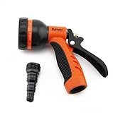 Garden Hose Nozzle: Best for Lawns, Plants & Shrubs, Washing Pets. Free Detachable Shut Off/ON Valve