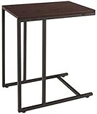 弁天インテリア 木目調 シンプルデザインサイドテーブル エンボス加工 ミニテーブル ブラウン×ブラック