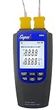 Supco EM60 Dual-Channel Differential Digital Thermocouple Thermometer with Probes, -200 to 1300 Degr