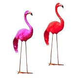 P Prettyia フラミンゴの装飾品　芝生　ホーム　ガーデン飾り　贈り物　2本　高品質　生き生き