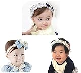 Anjelly ベビー用ヘアバンド リボン柄 3セット 新生児 赤ちゃん おしゃれ アクセサリー (Dセット)