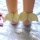 Yutner - 女の赤ちゃんかわいいエンジェルウィング幼児の幼児の女の子のアンクルソックス冬暖かいSokkenソックスキッズおかしいインテリアソックスソックス [白 24メートルまで0]