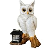開運フクロウのソーラーライト ホワイト