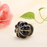 黒ヴィンテージ家具ハンドルカボチャセラミックドアノブキャビネットハンドル家具引き出し食器棚プルハンドル