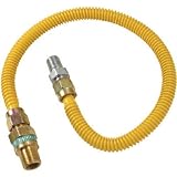 BrassCraft CSSD44R-18 P Safety PLUS Gas Appliance Connector with 1/2" OD EFV and 1/2" MIP x 1/2" MIP