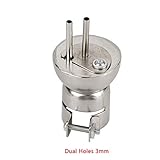 Akozon ヒートガンノズル850ホットエアーはんだステーション修復ツールアクセサリー用(A1325ダブルホール3MM)