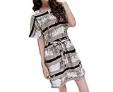 Tresor マタニティ 産前 産後 妊娠 初期 中期 後期 綿 素材 柔らかい生地 ゆったり 半袖 ワンピース 伸縮性いい 紐調節 可能 TRAP-152900　グレーS