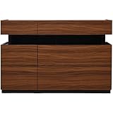 日本製(大川家具) 収納物が少し見えるリビングシリーズ 幅115奥行45ローチェスト ブラウン fk0114 代引不可 ポイント10倍