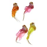 F Fityle 4本セット　人工鳥類 フェザー鳥 　鳥 シミュレーション装飾品 装飾 　写真　小道具