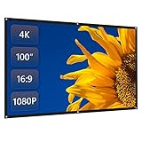 プロジェクター用 スクリーン 100インチ 16：9 折りたたみ式 ホームシアター スクリーン 221x125cm ポリエステル 投影スクリ
