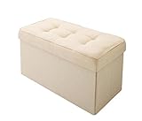 折りたたみ式収納スツール (スツール・収納・オットマン)　2P (ミルキーアイボリー)