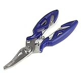 フィッシングプライヤー　釣り 用 ペンチ 鋏 セーフティーロック ケース付き ミニサイズ 　ブルー