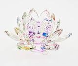 Olive-G キラキラ 7色に輝く クリスタルガラス 蓮の花 お部屋の インテリアに