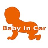 Baby in Car ステッカー ベビーインカー 赤ちゃんが乗ってます カッティングステッカー (オレンジ)