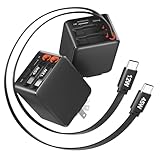4in1 45W 巻き取り式充電器 Type-C 急速充電器 PD対応 2本USB-Cケーブル内蔵& USB-C ポート& USB-A ポート 4台同時充電 ケーブルー体型 PSE認証済 コンパクト省スペース 持ち運び便利 折りたたみ式プラグ MacBook/ノートPC/iPad/iPhone/Androidなど適用 旅行 出張 修学 家庭 会社用