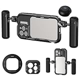 NEEWER スマホケージ 16 Pro Max用 ビデオリグ クイックリリースサイドハンドル2個/67mmフィルターアダプター/17mm レンズマウント/Tマウントレンズアダプター付き スマホスタビライザー スマホホルダー 写真撮影/ビデオ録画用 (PA074+PA045E+PA045B)