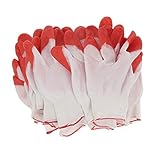 P Prettyia 作業用手袋　天然ゴム　ゴム付き手袋　滑り止め　作業用手袋　軍手　作業グローブ 　ゴム手袋