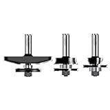 Timberline TRS-230 Shaker Raised Panel 1/2 Shank Door Making Router Bit Set with Back Cutter, 3-Piec