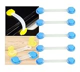Toddler Child Home Safety Adhesive Cabinet Shelf Refrigerator Drawer Door Strap Lock, Blue 5 pcs by 