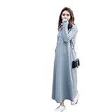 【acqua pesca 】マタニティ　ワンピース　授乳服　長袖　秋冬　前ボタン (Ｌ, グレー)