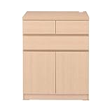 デスクサイドキャビネット　　ライトナチュラル　扉