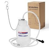 WORKPRO ブレーキブリーダー 油圧ブレーキブリーダーボトル 1000mL容量 逆流防止弁 漏れ防止 転倒防止 固定フック付き ブレーキフルード交換用 ワンウェイバルブ オイル処理箱 自動車 メンテナンス