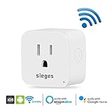 スマートプラグ、Sieges Mini Wifiスマートソケットコンセントwith Alexaエコー、ホーム、ハブフリーGoogle AppリモートコントロールOur家庭用機器からEverywhere