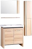 Legion家具wth0932シンクVanity with Mirror andサイドキャビネットwithout蛇口、Light Maple