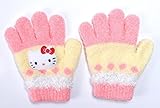 【Hello Kitty】キッズ　キャラクター手袋　ニット５本指タイプ　ピンク