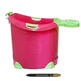 [i-Mom] セルフ浴槽, 特大ベビーバス, 新生児から使用可能, 子供たちが好きなパステルカラー, 一週間以内に到着 + 無料ギフト（ボールペン） [海外直送品] (Pink)