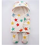 Felimoa くまさんフリース ベビー用 防寒服 ふわふわ あったか おくるみ 新生児 出産祝い (レインボースター)