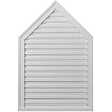 Ekena Millwork GVPE24X30F 24-Inch W x 30-Inch H x 1 3/4-Inch P Peaked Gable Vent Louver, Functional 