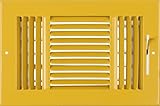 10"w X 6"h 3-Way AIR SUPPLY GRILLE - DUCT COVER & DIFUSER - Flat Stamped Face - Yellow [並行輸入品]