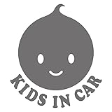 imoninn KIDS in car ステッカー　【シンプル版】　No.05　ニコちゃんA　（シルバーメタリック）
