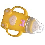 Lovoski 母乳実感哺乳びん　耐熱ガラス製　赤ちゃん用　ミルクボトル　全6色 - 黄