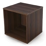 キューブボックス 収納 正立方体 リアル木目調 組み合わせ自由自在 幅39cm 1個単品販売 オープンタイプ ウォルナット