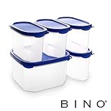 10ピースBino気密スタッカブルキッチンストレージコンテナパントリーセット ブルー 12009-BLU