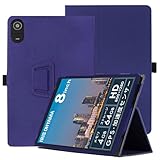 For LUCA TE08D2M64-V1B ケース【YCJDP初登場 Android 14 8インチ】360°全面保護 スタンド機能 多視角調整 ペンホルダー付き 磁気吸引 衝撃吸収 擦り傷防止 耐汚れ 持ち運びに便利なハンドストラップがあり 落下を防ぎます LUCA TE08D2M64-V1B タブレットカバー（ネイビーブルー）