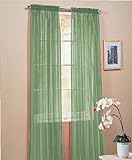 WPM 2 Piece Beautiful Sheer Window Elegance Curtains/drape/panels/treatment 60w X 84l (Sage) by WPM