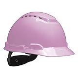 3M Hard Hat with UVicator H-713V-UV, Vented, 4-Point Ratchet Suspension, Adjustable, Pink (Pack of 2