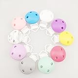 Mamimami Home 歯固め ラウンドシリコーンクリップ おしゃぶりホルダー DIY用 赤ちゃんのおもちゃ　看護ジュエリー 噛むおもちゃ　カミカミ 「5個・混合色」