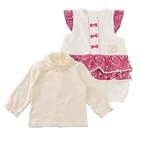 (チャックル) chuckle *スウィートガール*フリルたっぷりショートオール&Tシャツセット アイボリー 80cm P2804-80-20