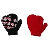 Aquarius幼児2t / 4t Football and Solid Mittens ( Pack of 2 ) US サイズ: One size カラー: ブラック